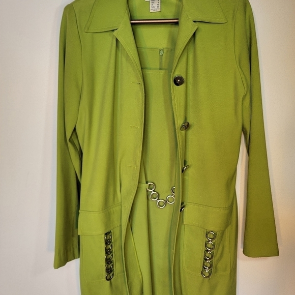 Farouche vintage dress with matching blazer. Bright green. Size 8. - Picture 8 of 14